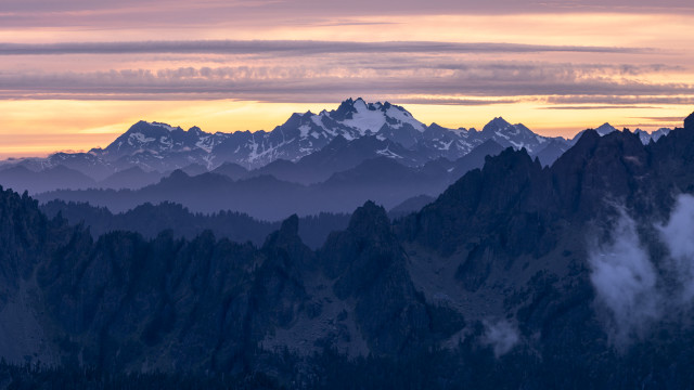 Mountain range sunset clouds forest #5 free wallpaper for desktop - medium preview image