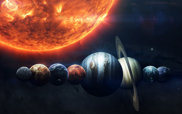 Solar system eight planets sun #2 free wallpaper for desktop - medium preview image