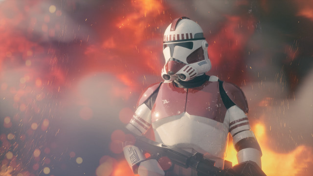 Star wars stormtrooper fire embers free wallpaper for desktop - medium preview image