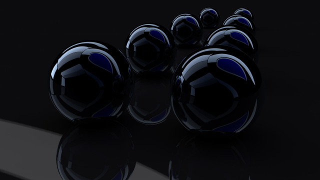 Blue balls reflection black surface free wallpaper for desktop - medium preview image