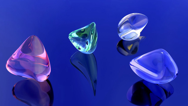 Glass objects abstract sculpture blue free wallpaper for desktop - medium preview image