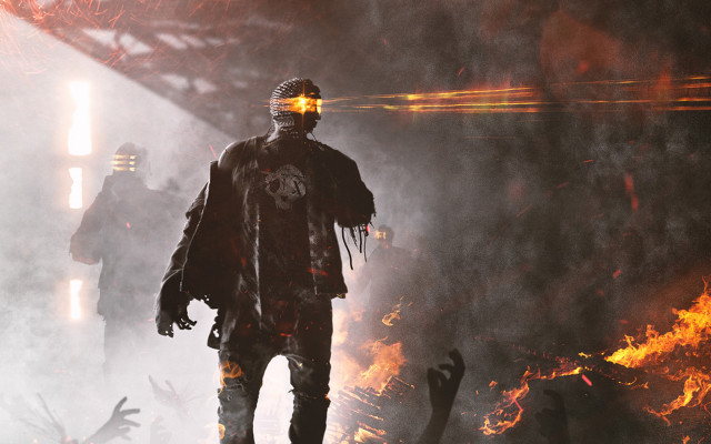 Man masked fire crowd destruction free wallpaper for desktop - medium preview image