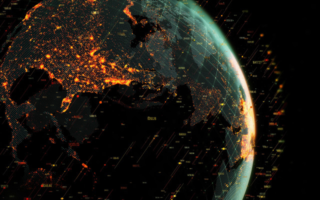 Earth night city lights galaxy free wallpaper for desktop - medium preview image