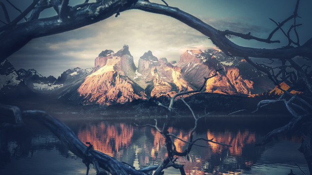 Mountain range reflection lake trees #20 free wallpaper for desktop - medium preview image