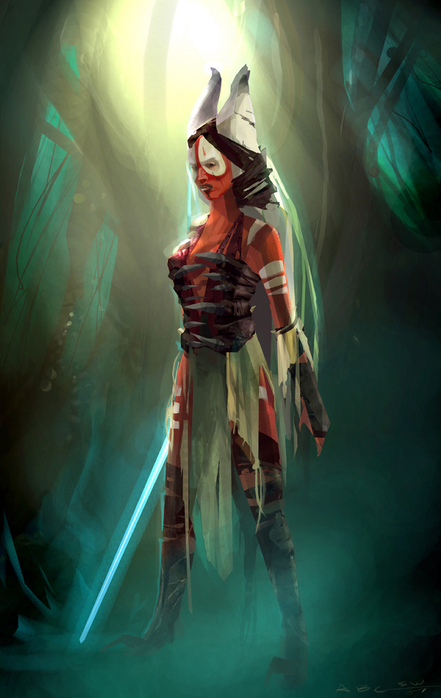 Woman costume sword dark forest #2 free wallpaper for mobile - medium preview image
