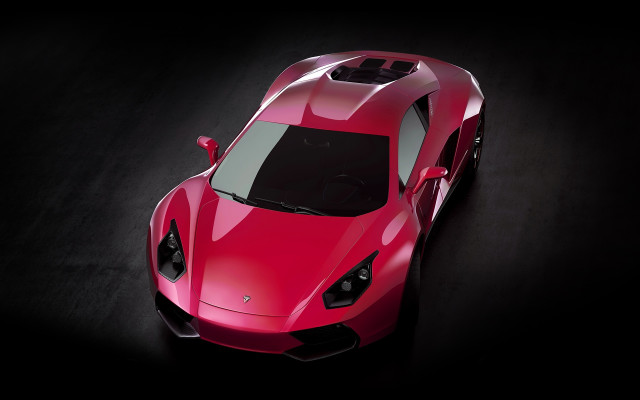 Red sports car shadow matte free wallpaper for desktop - medium preview image