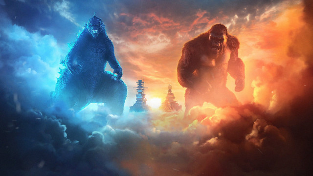 Giant monsters clouds sunset city free wallpaper for desktop - medium preview image
