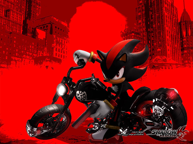 Cartoon character motorcycle red background free wallpaper for desktop - medium preview image