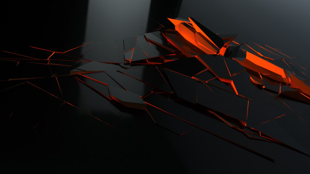 Black orange abstract broken glass free wallpaper for desktop - medium preview image