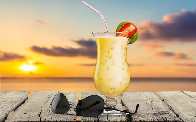 Watermelon drink sunglasses beach sunset free wallpaper for desktop - medium preview image