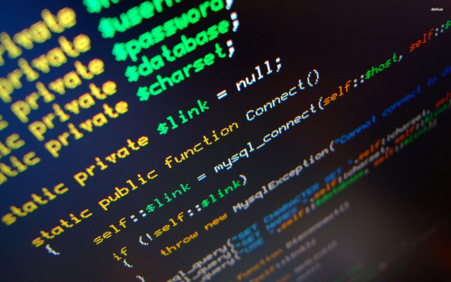 Computer screen text blurry background free wallpaper for desktop - medium preview image