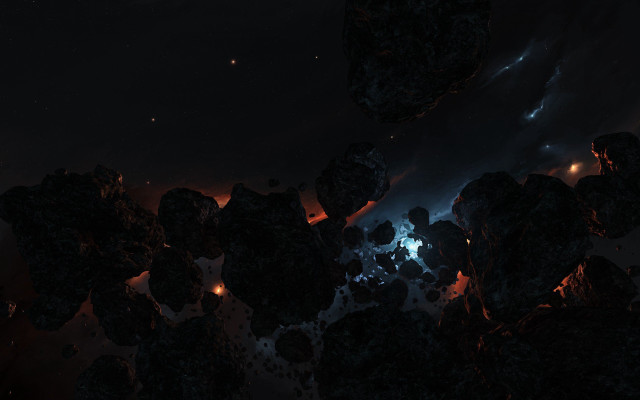 Dark space rocks bright light free wallpaper for desktop - medium preview image