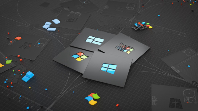 House shapes black surface purism free wallpaper for desktop - medium preview image