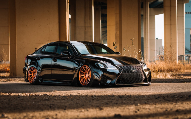 Black car orange rims 3d free wallpaper for desktop - medium preview image