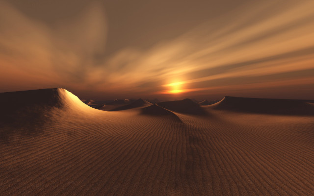 Desert sunset clouds sanddunes ocean free wallpaper for desktop - medium preview image