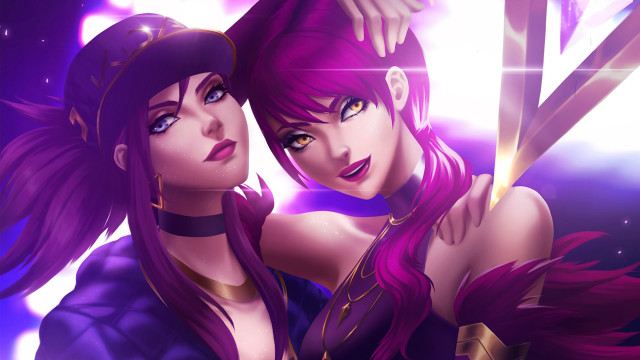 Purple haired girls sword moon free wallpaper for desktop - medium preview image