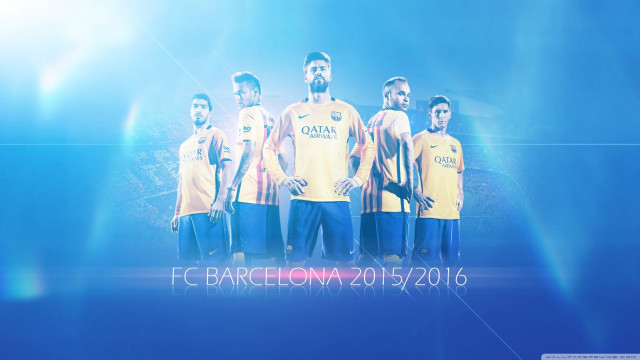 Barcelona soccer uniforms group men free wallpaper for desktop - medium preview image