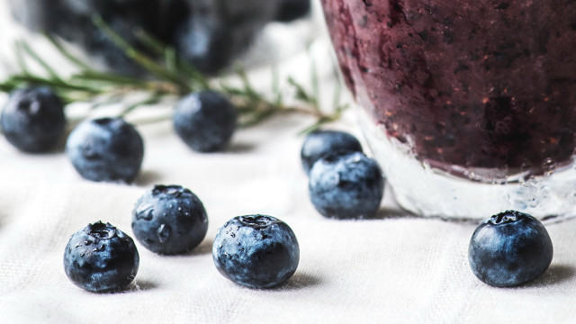 Blueberry smoothie fresh berries rosemary free wallpaper for desktop - medium preview image