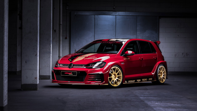 Red car yellow rims gold free wallpaper for desktop - medium preview image