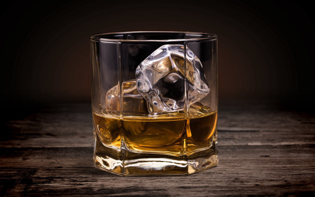 Whiskey glass ice dark wooden free wallpaper for desktop - medium preview image