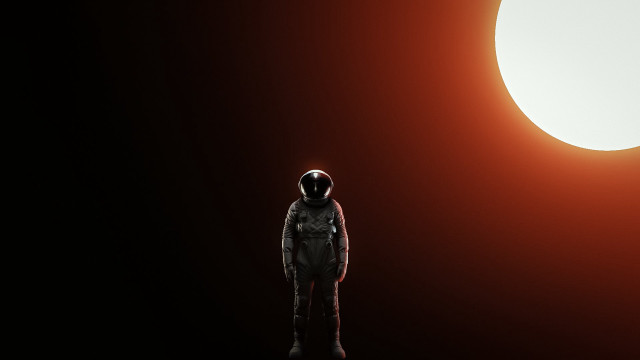 Man space suit sun eclipse free wallpaper for desktop - medium preview image