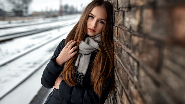 Elina karimova brick wall scarf free wallpaper for desktop - medium preview image