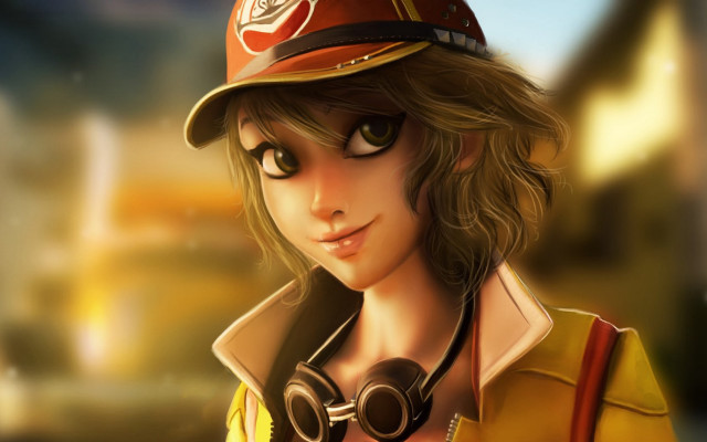 Cartoon fireman goggles camera yellow free wallpaper for desktop - medium preview image