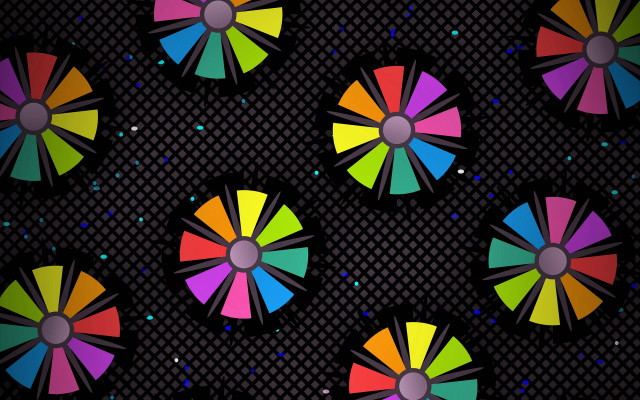 Colorful circles black background virtual free wallpaper for desktop - medium preview image