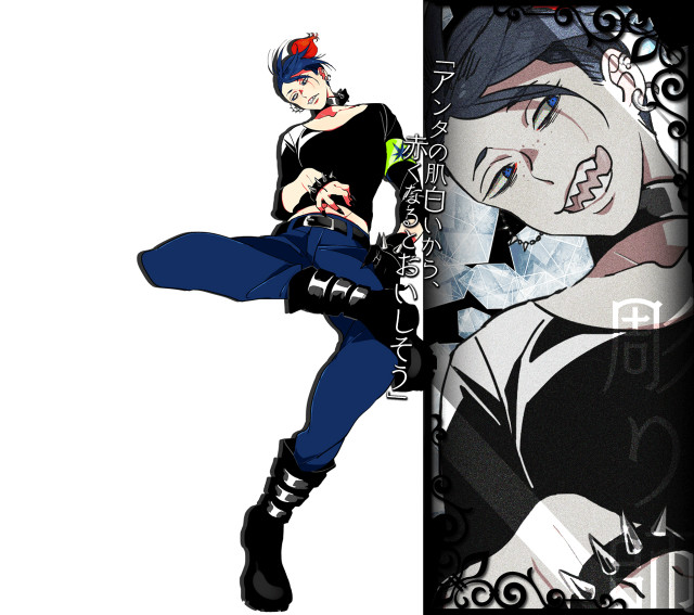 Woman black top blue pants free wallpaper for tablet - medium preview image