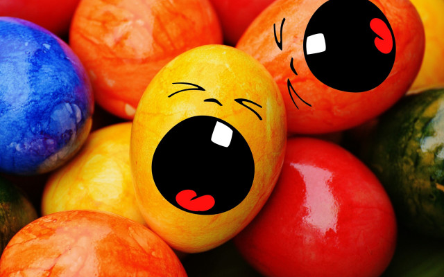 Painted eggs shock art moon free wallpaper for desktop - medium preview image