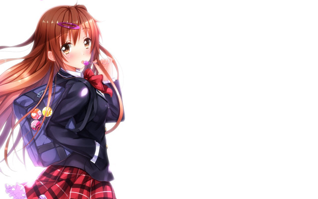 Girl long hair red bow #4 free wallpaper for desktop - medium preview image