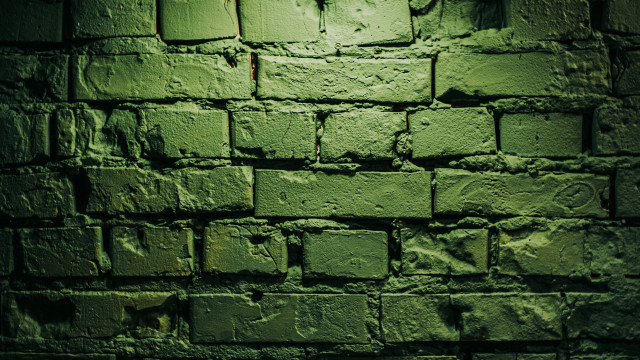 Green brick wall clock light free wallpaper for desktop - medium preview image