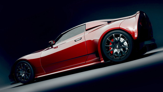 Red sports car dark room #61 free wallpaper for desktop - medium preview image