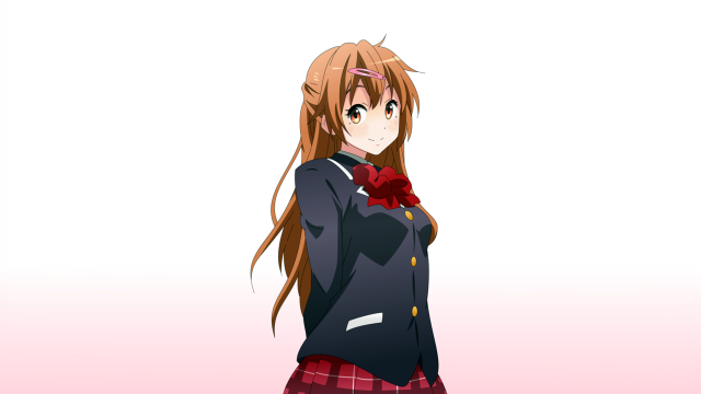 Girl bluejacket rose smile schooluniform free wallpaper for desktop - medium preview image