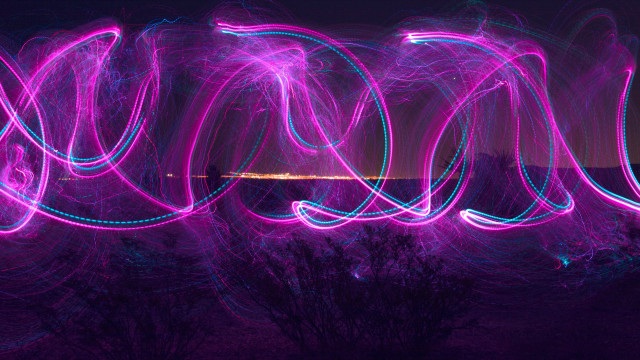Light painting purple blue city free wallpaper for desktop - medium preview image