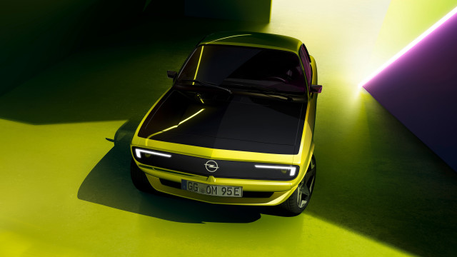 Yellow car green floor purple free wallpaper for desktop - medium preview image