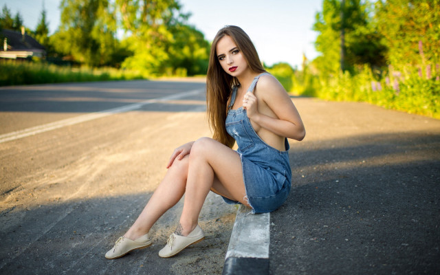 Woman sitting beach night starry free wallpaper for desktop - medium preview image
