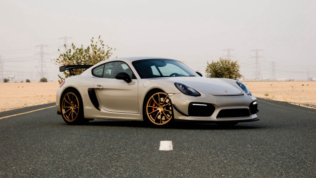 White sports car driving road #8 free wallpaper for desktop - medium preview image