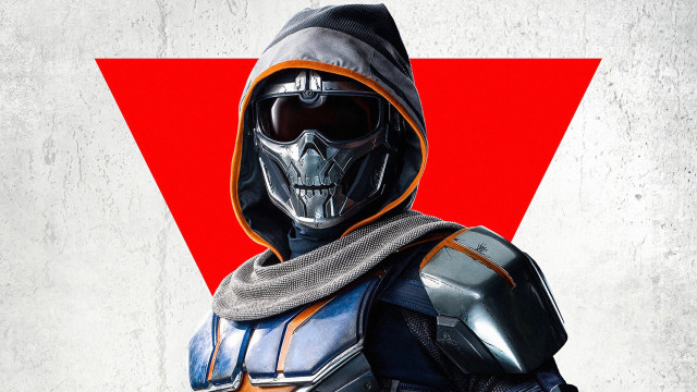 Man hoodie mask red triangle free wallpaper for desktop - medium preview image