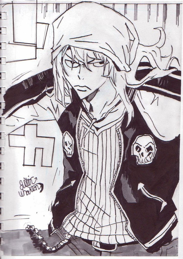 Girl skull arm hat drawing free wallpaper for mobile - medium preview image