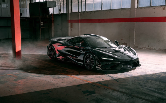 Black red sports car garage free wallpaper for desktop - medium preview image