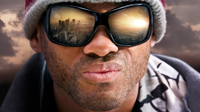 Man sunglasses hat city reflection #2 free wallpaper for desktop - medium preview image