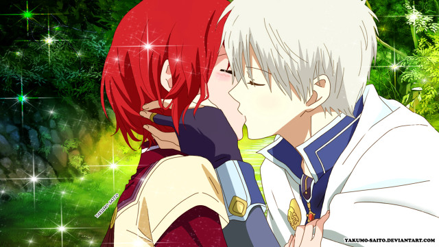 Anime couple kissing forest stars free wallpaper for desktop - medium preview image