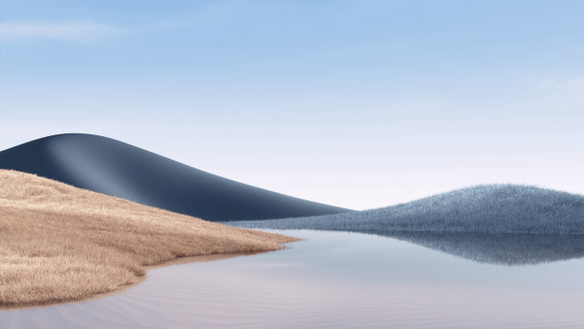 Mountain water sky cloud minimalism free wallpaper for desktop - medium preview image