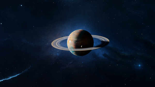 Saturn space stars blue sky #2 free wallpaper for desktop - medium preview image