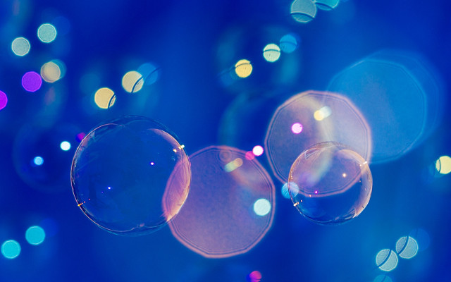 Bubbles blue background bokeh moon free wallpaper for desktop - medium preview image