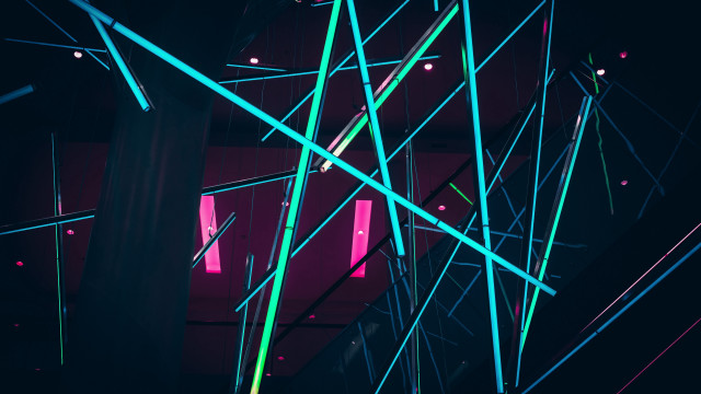 Neon sticks cyberpunk art girl free wallpaper for desktop - medium preview image