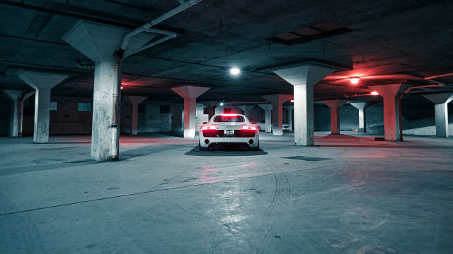 Car parking garage red lights free wallpaper for desktop - medium preview image