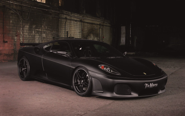 Black sports car night parking #2 free wallpaper for desktop - medium preview image