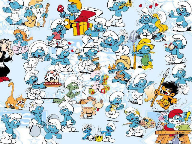 Cartoon characters grouped blue background #2 free wallpaper for desktop - medium preview image
